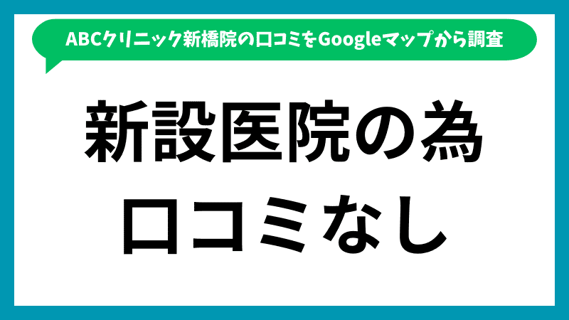 ABCクリニック新橋院のGoogleマップに投稿されている口コミの内訳