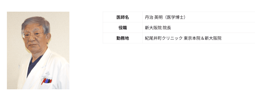 紀尾井町クリニック新大阪院院長の丹治英明医師