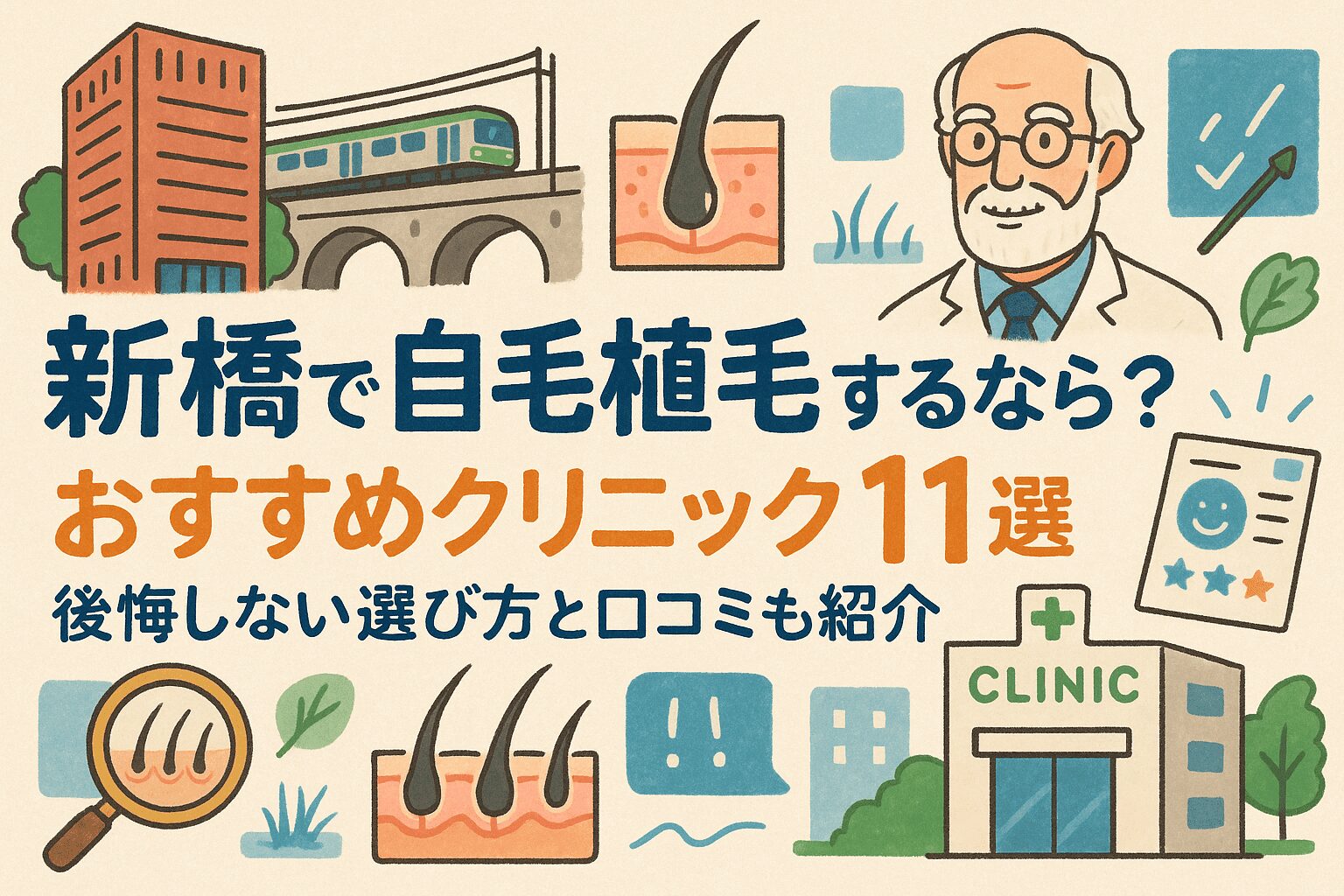 新橋周辺の自毛植毛クリニックおすすめ11選を後悔しない選び方とあわせて紹介