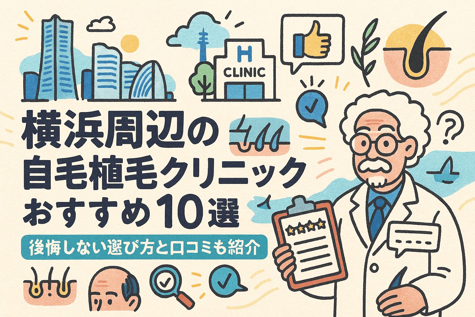 横浜の自毛植毛クリニックおすすめ10選を後悔しない選び方とあわせて紹介