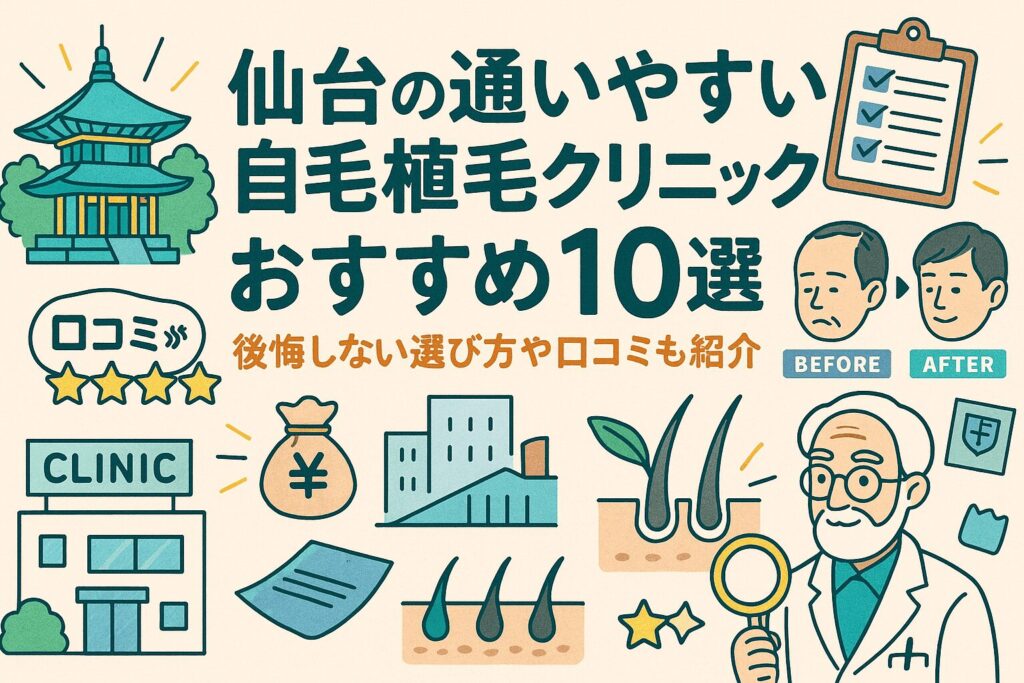 仙台の自毛植毛クリニックおすすめ10選を後悔しない選び方とあわせて紹介