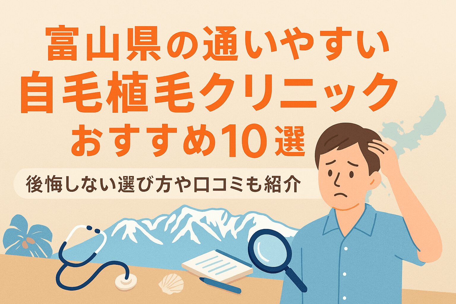 富山県の自毛植毛クリニックおすすめ10選を後悔しない選び方とあわせて紹介