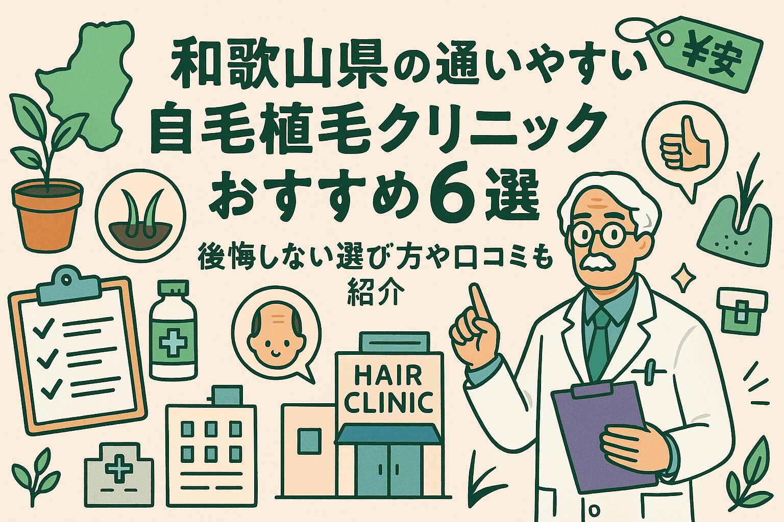 和歌山県の自毛植毛クリニックおすすめ6選を後悔しない選び方とあわせて紹介