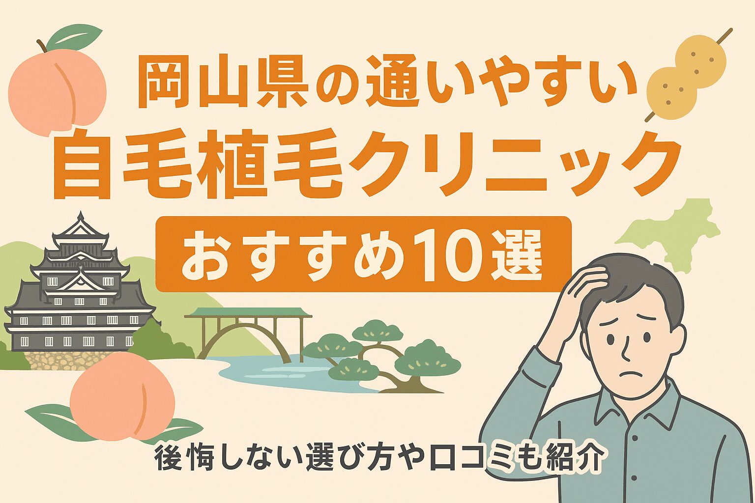 岡山県の自毛植毛クリニックおすすめ10選を後悔しない選び方とあわせて紹介