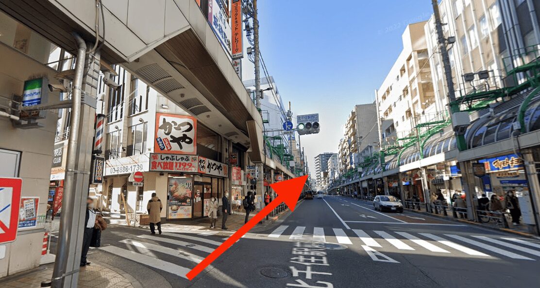 北千住商店街を24/7Workout北千住店へ向かう道
